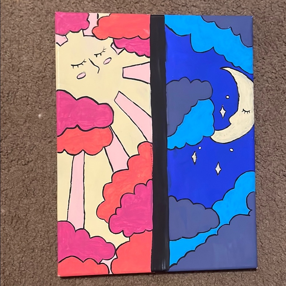 Day and Night Cloud Art Canvas